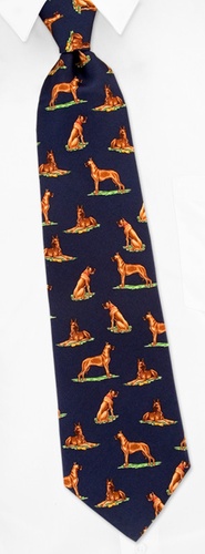 Great Dane Tie by Alynn Dog Ties - Navy blue Silk