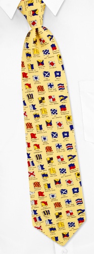 Boating Signals Tie by Eric Holch for Alynn Neckwear -  Yellow Silk