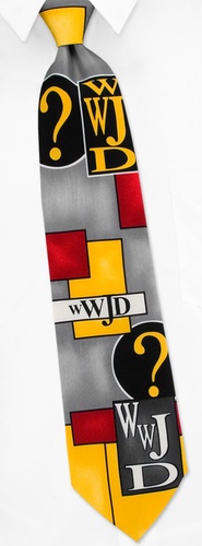 What Would Jesus Do Tie by EW Religious - Silver Silk What Would Jesus Do Tie by EW Religious - Silver Silk