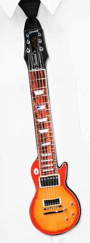 Gibson Les Paul Shaped Tie by Why-Knot -  Black Silk