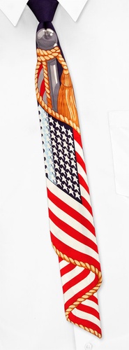 Flag Shaped Tie by Why-Knot -  Multicolor Silk