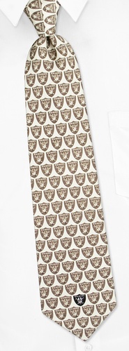 NFL Oakland Raiders Tonal Tie by NFL -  Silver Silk