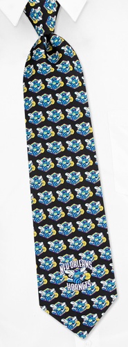 NBA New Orleans Hornets Logo Tie by NBA -  Black Silk