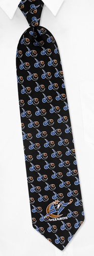 NBA Washington Wizards Logos Tie by NBA -  Black Silk