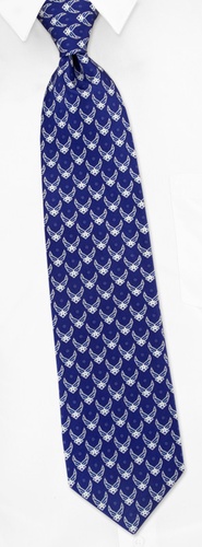 USAF Logo Repeat Tie by Wild Ties -  Navy blue Silk