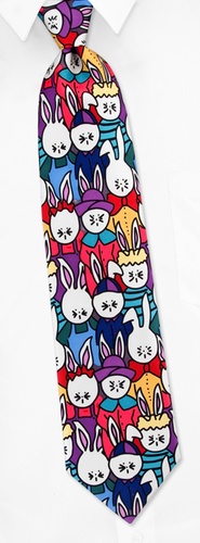 Easter Bunny Sunday Tie by Wild Ties - Multicolor Silk