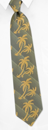 Paradise Palms Tie by Wild Ties -  Green Microfiber