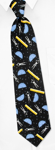 Geometry Tie by Parquet Novelties - Black Polyester Geometry Tie by Parquet Novelties - Black Polyester