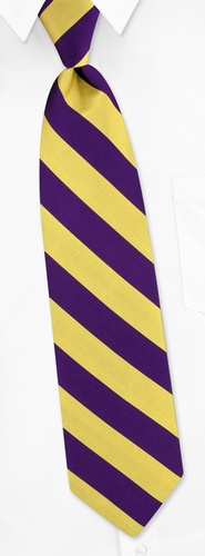 Purple and Gold Stripe Tie by Elite -  Purple Silk