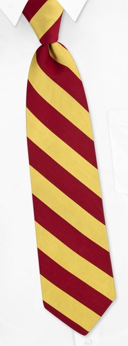 Burgundy and Gold Stripe Tie by Elite -  Gold Silk