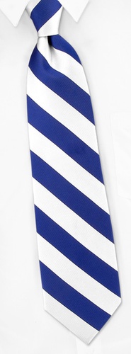 Blue and White Stripe Tie by Elite -  Blue Silk