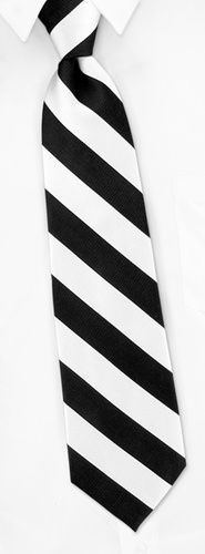 Black and White Stripe Tie by Elite - Black Silk Black and White Stripe Tie by Elite - Black Silk