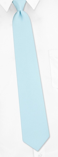 Solid Light Blue Zipper Tie by Umo Lorenzo -  Blue Polyester