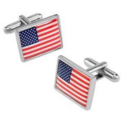 American Flag Silver Cuff Links