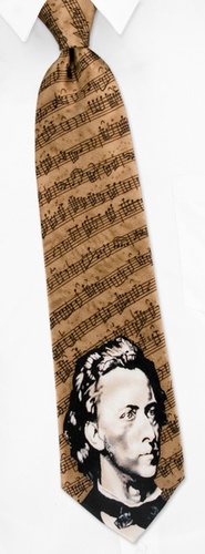 Chopin Portrait Tie by Wild Ties -  Gold Silk