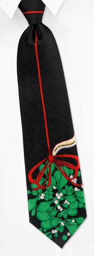 Under the Mistletoe Tie by Fun Ties - Black Silk