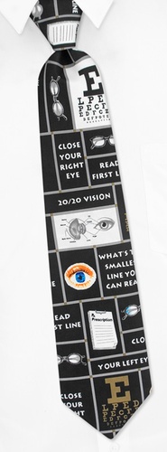 Perfect Vision Extra Long Tie by Fun Ties -  Navy blue Polyester