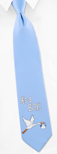 Its a Boy - Stork Tie by Wild Ties - Blue Polyester