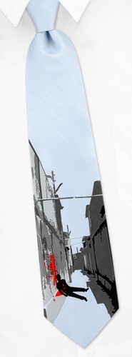 Alley Tie by Wild Ties - Light blue Polyester Alley Tie by Wild Ties - Light blue Polyester