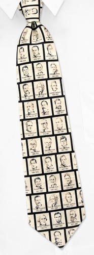 US Presidential Portraits Tie by Museum Artifacts -  Off white Silk