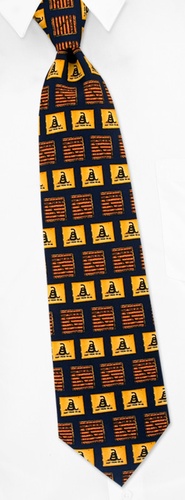 Dont Tread on Me Tie by Museum Artifacts - Navy blue Silk Dont Tread on Me Tie by Museum Artifacts - Navy blue Silk