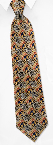 St George and the Dragon Tie by Museum Artifacts -  Navy blue Silk