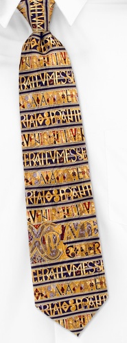 Book of Kells Manuscript Tie by Museum Artifacts -  Navy blue Silk