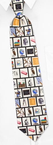 Teacher Tools Tie by Museum Artifacts - Cream Silk Teacher Tools Tie by Museum Artifacts - Cream Silk