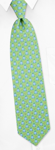 Jockey Silks Tie by Alynn Novelty -  Lime green Silk