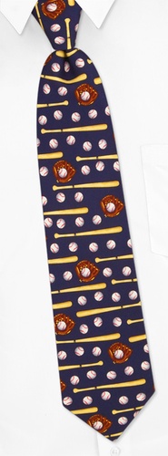 Play Ball Boys Tie by Alynn Novelty - Navy blue Silk Play Ball Boys Tie by Alynn Novelty - Navy blue Silk