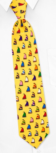 Rainbow Fleet Boys Tie by Eric Holch for Alynn Neckwear - Yellow Silk Rainbow Fleet Boys Tie by Eric Holch for Alynn Neckwear - Yellow Silk