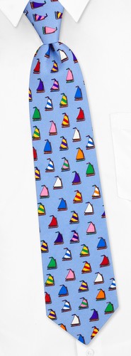 Rainbow Fleet Boys Tie by Eric Holch for Alynn Neckwear -  Blue Silk