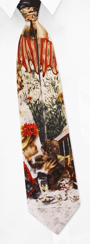 Luncheon Party - Renoir Tie by Museum Artifacts -  Multicolor Silk