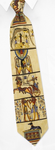 Egyptian Wall Art Anibus Dog Tie by Museum Artifacts - Cream Silk Egyptian Wall Art Anibus Dog Tie by Museum Artifacts - Cream Silk