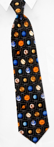 Planets with Names Tie by Museum Artifacts - Black Silk