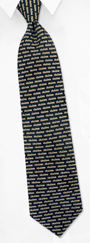 Shalom Tie by Museum Artifacts -  Navy blue Silk