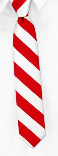 Red and White Stripe Boys Tie by Elite -  Red Silk