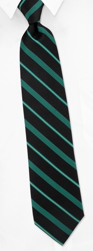 Black Repp Stripe Extra Long Tie by Brent Morgan -  Black Silk