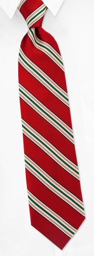 Red and White Repp Stripe Extra Long Tie by Brent Morgan - Red Silk Red and White Repp Stripe Extra Long Tie by Brent Morgan - Red Silk