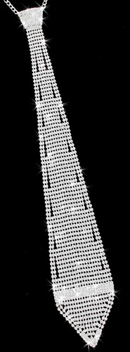 Full Length 17 inch Crystal Necktie Tie by Rabella - Clear Rhinestone Full Length 17 inch Crystal Necktie Tie by Rabella - Clear Rhinestone