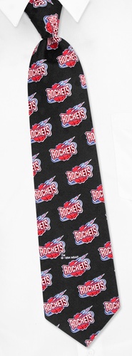 NBA Houston Rockets All Logos Tie by NBA -  Black Silk