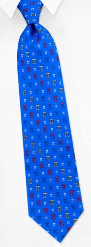 PI Symbols Tie by Mr. G33K - Blue Silk PI Symbols Tie by Mr. G33K - Blue Silk