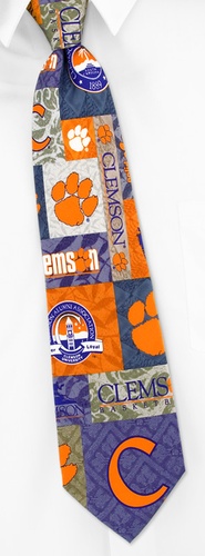 Clemson Collage Tie by NCAA -  Multicolor Silk