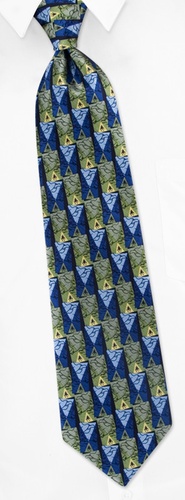 Gull and Cricket Tie by Inspire Neckwear -  Navy blue Silk
