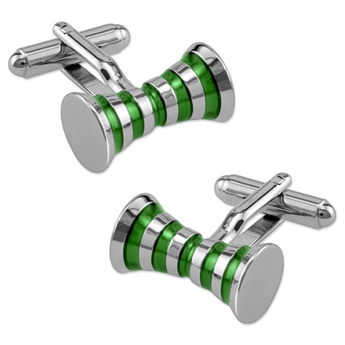 Hourglass Tramps Cufflink by Principessa - Silver Metal Hourglass Tramps Cufflink by Principessa - Silver Metal