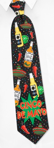 Cinco de Mayo Tie by Wild Ties -  Black Microfiber
