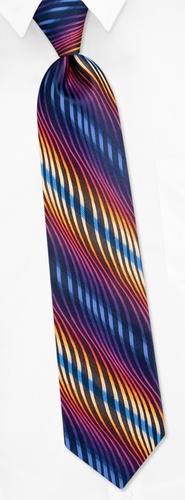 Wild Stripe Tie by Bizzarro Neckwear -  Navy blue Silk