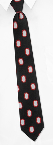 Geometric Oval Narrow Tie by Gucci - Black Silk Geometric Oval Narrow Tie by Gucci - Black Silk