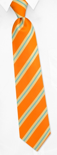 British Stripe Extra Long Tie by Brent Morgan - Orange Silk British Stripe Extra Long Tie by Brent Morgan - Orange Silk