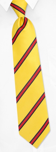 British Stripe Extra Long Tie by Brent Morgan -  Yellow Silk